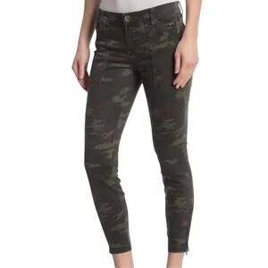 KUT From The Kloth Camo Pants WMNS 10 Military Green Ankle Skinny Streetwear